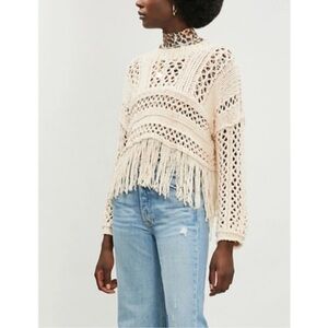 Free People Higher Love Crochet Sweater